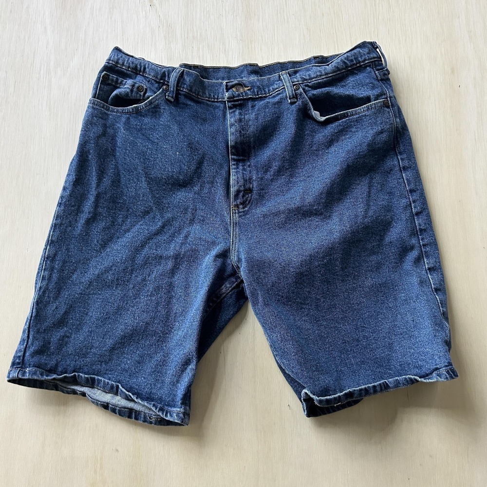 Y2K Wrangler Shorts Mens‎ 38 Blue Denim Relaxed Fit Stretch 9 Inseam Jorts